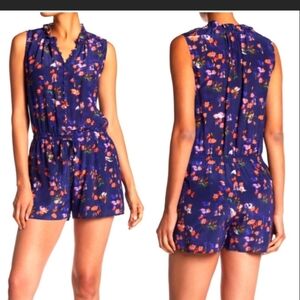 Rebecca Taylor Firework Sleeveless Floral Romper